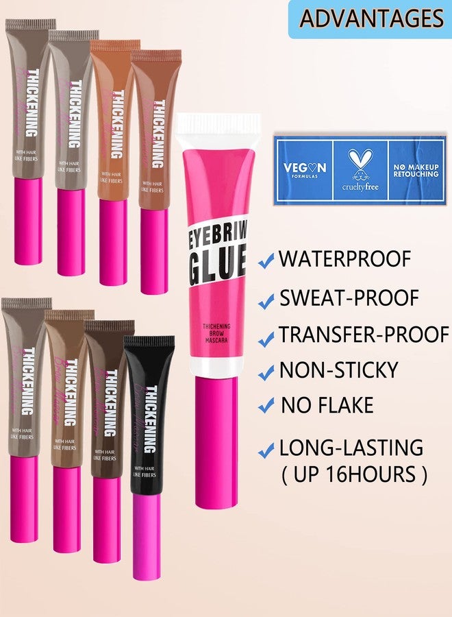 LYSdefeu Waterproof Tinted Brow Gel Kit-Rich Auburn Thickening Eyebrow Mascara Gel & Clear Setting Brow Glue,Brow Lift Fast Sculpt,Long Lasting Eye Makeup for Women,Light Medium Dark Brown With Tool-Set04 - Image 5